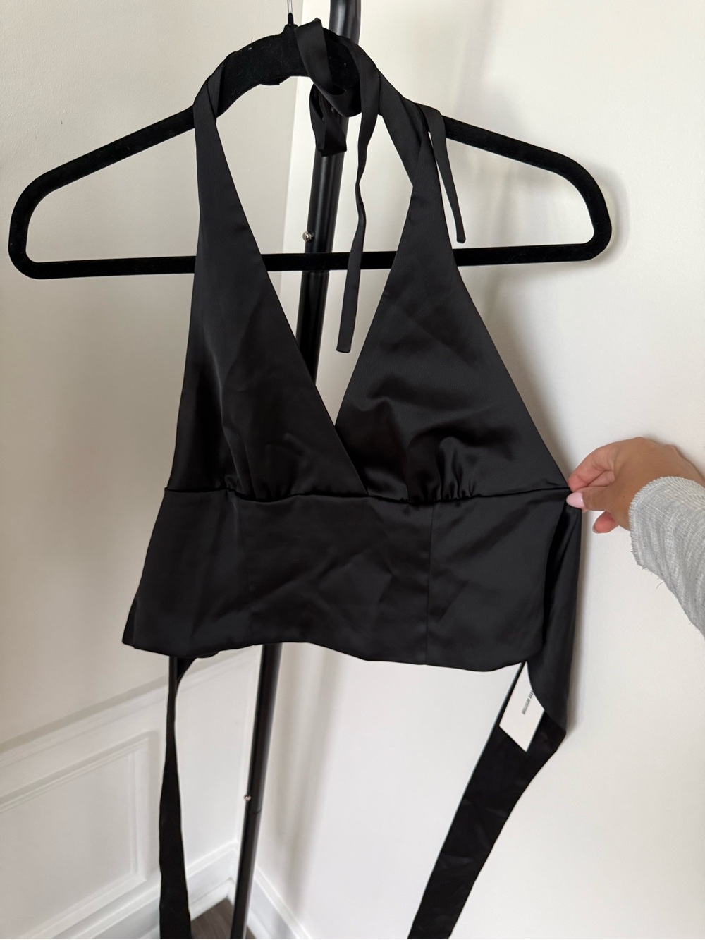 Urban Outfitters Satin Halter Wrap Crop Top
